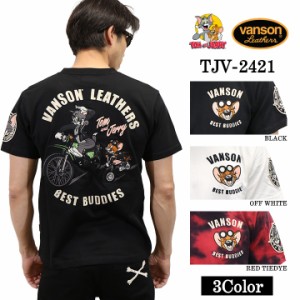 VANSON×TOM&JERRY バンソン トム＆ジェリー 天竺 半袖Tシャツ tjv-2421