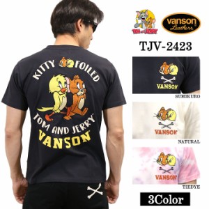 VANSON×TOM&JERRY バンソン トム＆ジェリー 天竺 半袖Tシャツ tjv-2423