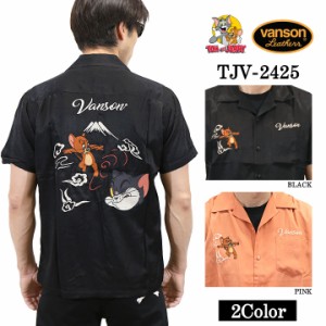 VANSON×TOM&JERRY バンソン トム＆ジェリー レーヨン 半袖シャツ tjv-2425