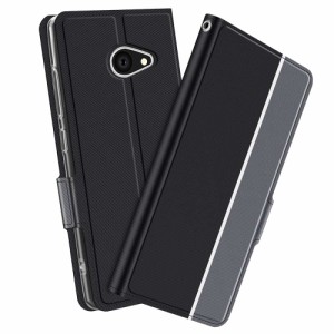 BASIO4 KYV47 au スマホ ケース カバー 手帳型 ツートンカラー ストラップ付 マグネット 定期入れ ポケット シンプル ベイシオ フォー か