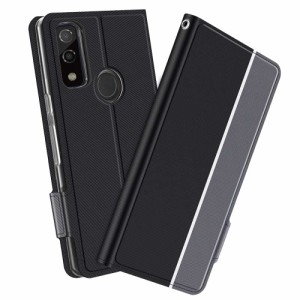 アローズ ウィー F-51B / FCG01 スマホケース 手帳型ケース カバー arrows We ツートンカラー ストラップ付き マグネット 定期入れ ポケ