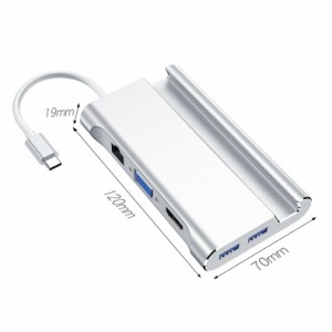 【送料無料】USB Type-C ハブ VGA HDMI LAN 対応 Type-C 7in1 USBハブ Type-C Hub 高速USB 3.0ポート / USB-C 充電ポート / VGA/ HDMI / 