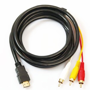 HDMI A/M TO RCA3 変換ケーブル 金メッキ コンポーネントケーブル テレビ ビデオ端子 1.5m