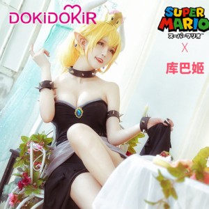 高品質 高級コスプレ衣装 スーパーマリオ 風 オーダーメイド コスチューム Super Mario Cosplay Bowsette Costume Woem Black Dress Cost