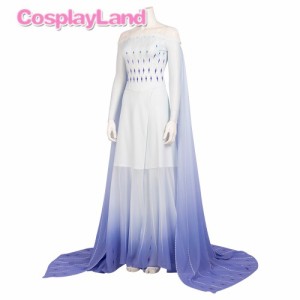 高品質 高級コスプレ衣装 ディズニー風 アナと雪の女王 アナ/エルサ オーダーメイド コスチュームドレス Elsa White Dress Fancy Carniva