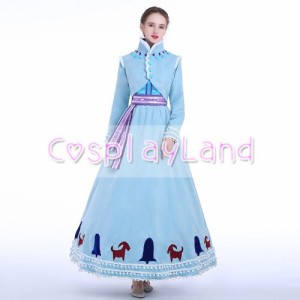 高品質 高級コスプレ衣装 ディズニー風 アナと雪の女王 アナ/エルサ オーダーメイド コスチュームドレス Olafs Adventure Princess Anna 