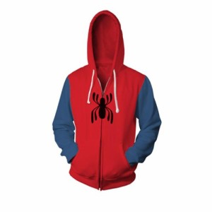 高品質 高級コスプレ衣装 スパイダーマン 風 ジャケット コスチューム Spiderman Hoodie Casual Red Vest Spider Man Jacket