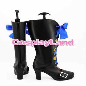 高品質 高級 オーダーメイド ブーツ 靴 黒執事 風 Black Butler Ciel Phantomhive Black Cosplay Boots