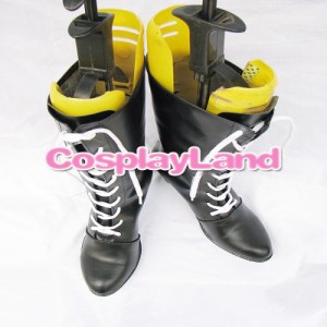 高品質 高級 オーダーメイド ブーツ 靴 黒執事 風 Black Butler Ciel Phantomhive Black Lace Up Cosplay Boots