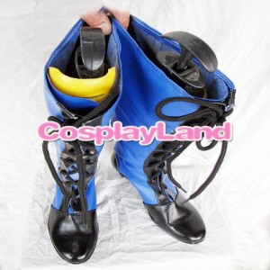 高品質 高級 オーダーメイド ブーツ 靴 黒執事 風 Black Butler Ciel Black and Blue Lace Up Cosplay Boots