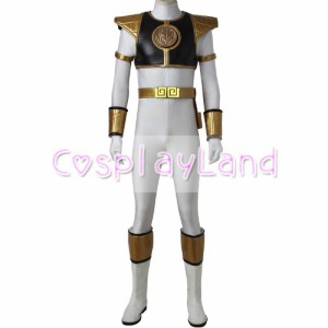 高品質 高級コスプレ衣装 パワーレンジャー 風 コスチューム オーダーメイド ボディースーツ White Ranger Cosplay Costume 