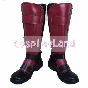 高品質 高級 オーダーメイド ブーツ 靴 デッドプール 風 Deadpool Wade Wilson Superhero Cosplay Boots