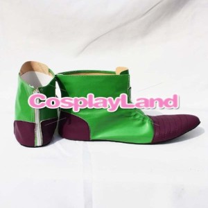 高品質 高級 オーダーメイド ブーツ 靴 ドラゴンボール 風 Dragon Ball Videl Green Cosplay Shoes Boots