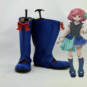 高品質 高級 オーダーメイド ブーツ 靴 AKB48 風 Nagisa Motomiya Blue Flat Cosplay Shoes Boots