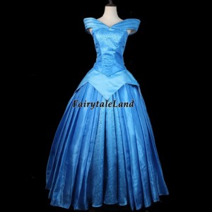 高品質 高級コスプレ衣装 ディズニー 眠れる森の美女 風 オーロラ姫 タイプ Sleeping Beauty Aurora Blue Dres