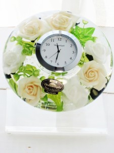 ドイツ製　フラワー　ドリーム　クロック　ピュアローズ　GR　置時計　卓上　フラワー　時計