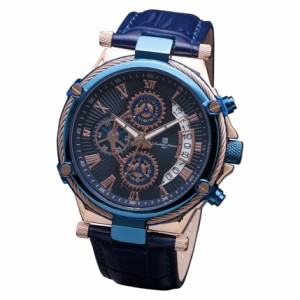 サルバトーレマーラ クオーツ メンズ 腕時計  SM18102-PGBL　ブルー　[通販 限定特価 高級腕時計 送料無料] 