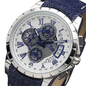 サルバトーレマーラ　デニムベルト　クロノ クオーツ メンズ 腕時計 SM13119D-SSWHBLBL ブルー ホワイト [通販 限定特価 高級腕時計 送料