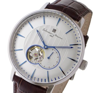 サルバトーレマーラ　レザーベルト　自動巻き メンズ 腕時計 SM17114-SSWH ホワイト/シルバー ホワイト  [通販 限定特価 高級腕時計 送料