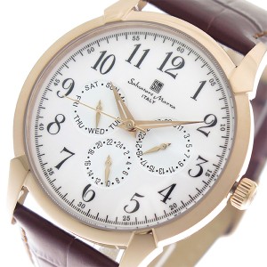 サルバトーレマーラ SALVATORE MARRA 腕時計 メンズ SM18107-PGWH ホワイト ブラウン[通販 限定特価 高級腕時計 送料無料] 