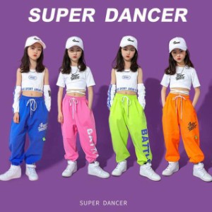 ダンス衣装 キッズ 韓国  トップス パンツ セットアップ ジャズダンス チアダンス衣装 ガールズ 練習着 発表会 応援団 おしゃれ