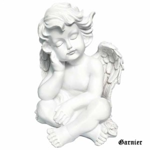 天使 エンジェル 置物 オブジェ オーナメント アンティーク調 ロココ調 装飾 インテリア ガーデン 考える天使 開運