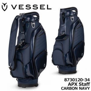 ベゼル 8730120-34 エーピーエックス スタッフ カーボンネイビー カート型 キャディバッグ APX Staff CARBON NAVY VESSEL