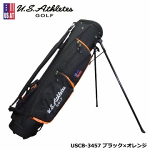 USアスリート USCB-3457 キャディバッグ （ブラック/オレンジ）6.5型 1.9kg 48インチ対応 ５分割 U.S.Athletes