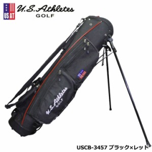 USアスリート USCB-3457 キャディバッグ （ブラック/レッド）6.5型 1.9kg 48インチ対応 ５分割 U.S.Athletes