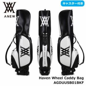 アニュー AGDUUCB01BKF ヘブンキャスター付きキャディバッグ（BLACK） 5分割 キャディバッグ  ANEW Haven Wheel Caddy Bag ホイール付き