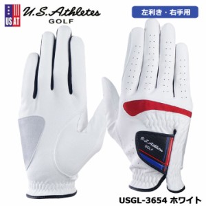 【メール便可能】USアスリート USGL-3654 ゴルフグローブ 左利き 右手用  (ホワイト) U.S.Athletes