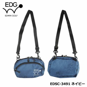 EDWIN GOLF ポーチ EDSC-3491  (ネイビー) 　ショルダーストラップ付ポーチ サコッシュ エドウィン レザックス LEZAX