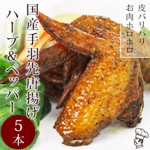 手羽先 唐揚げ 国産鶏 ハーブ＆ペッパー 5本 惣菜 おつまみ 肉 生 チルド フライドチキン パーティー オードブル