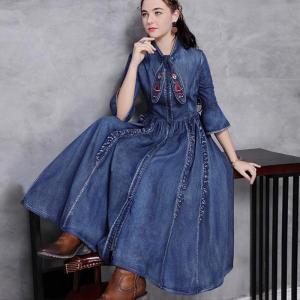 デニム ワンピース 刺繍の通販 Au Pay マーケット