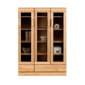 書棚 本棚 ミドルボード 90 リビング収納 おしゃれ 日本製 完成品 木製 収納棚 ガラス扉付き シンプル 開梱設置送料無料