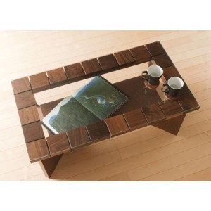 ガラステーブル おしゃれ ローテーブル 95×52 日本製 完成品 長方形 リビングテーブル 木製 無垢 ウォールナット 収納 大川家具 送料無