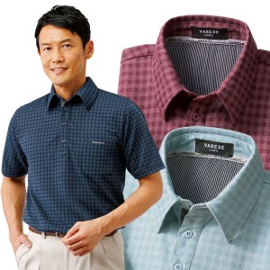 ポロシャツ 半袖 3色組 大人の新感覚ポロシャツ メンズ チェック 春夏 50代 60代 957547