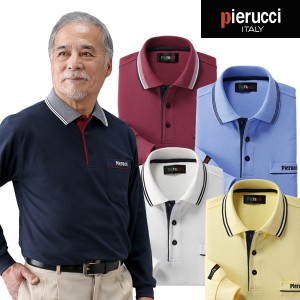 Pierucci ピエルッチ カジュアル 長袖 ポロシャツ 5色組 AS-0001-SAI メンズ 通年 50代 60代