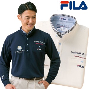 FILA フィラ ニューデザインポロシャツ 同サイズ2色組 ボタン付胸ポケット 春秋冬 40代 50代 60代 957640