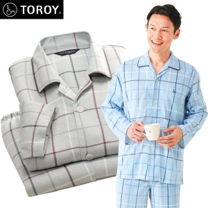 TOROY トロイ 着心地安心格子柄パジャマ同サイズ2着組 全開テーラーパジャマ 制菌加工 春夏秋 40代 50代 60代 955380