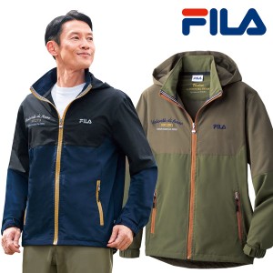 FILA ツートンカラーアクティブはっ水ブルゾン 内側メッシュ素材 花粉防止 フード着脱式 ストレッチ素材 春夏秋 40代 50代 60代 957736