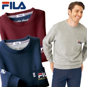 FILA ブランドロゴ入りトレーナー 吸汗速乾 さらっと快適 万能トレーナー 春秋 40代 50代 60代 957902