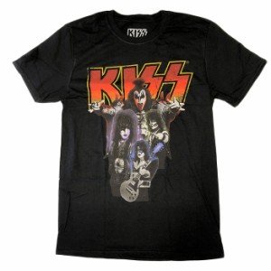 バンドTシャツ KISS キッス Tシャツ キス ネオン メンバー ブラック バンドＴ ロックTシャツ 正規品 送料無料