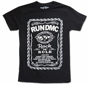 RUN DMC ランディエムシー ウイスキーラベル Tシャツ バンドTシャツ ロックTシャツ ビンテージTシャツ 送料無料
