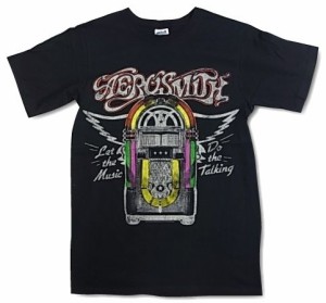 送料無料 バンドTシャツ AERO SMITH エアロ・スミス Tシャツ JUKE BOX  ヴィンテージタイプ メンズ ロックtシャツ