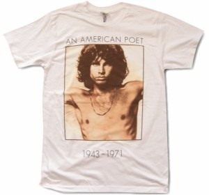 送料無料 バンドTシャツ THE DOORS ドアーズ  Tシャツ AN AMERICAN POET ホワイト  ロックTシャツ