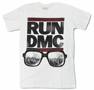 RUN DMC/ランディエムシー  ロゴ＆サングラス　ホワイト　Tシャツ