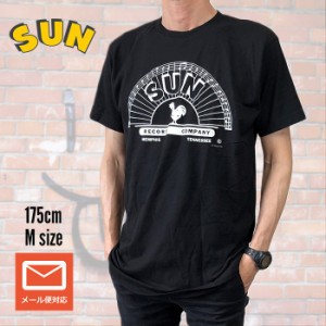 SUN RECORDS サン・レコード モノクロロゴ  ブラック レーベル Tシャツ