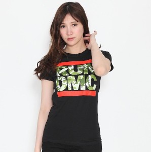 RUN DMC カモフラ ロゴ レディース Tシャツ