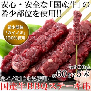 カイノミ BBQ ステーキ串 約60g×5本 約300g 北海道産 国産牛 牛肉 内祝い 誕生日 ホームパーティー